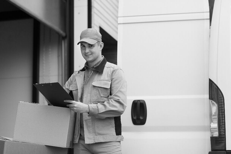 Business Contract Courier Making Delivery